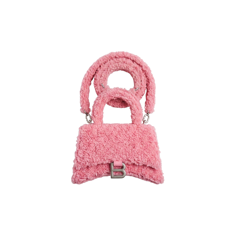 Balenciaga 'Hourglass' Pink Furry Bag
