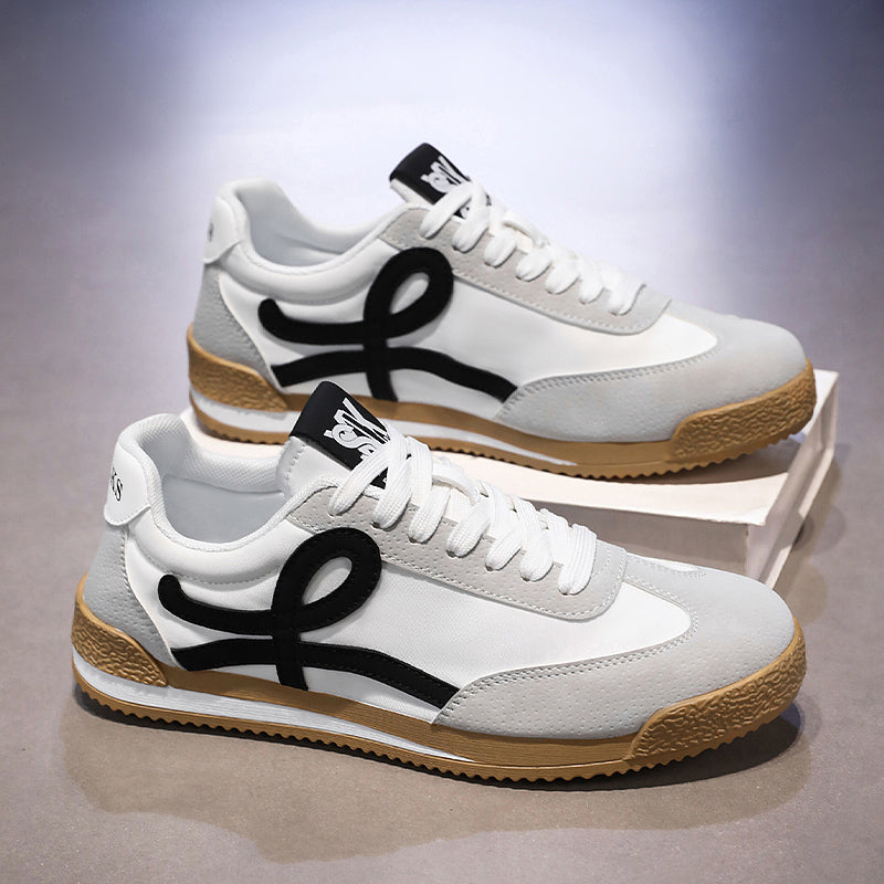 Men's Cortez Sneakers, Autumn Athletic Running Shoes For Teens, Casual White Trendy Chunky Dad Shoes With Soft Wrapped Soles