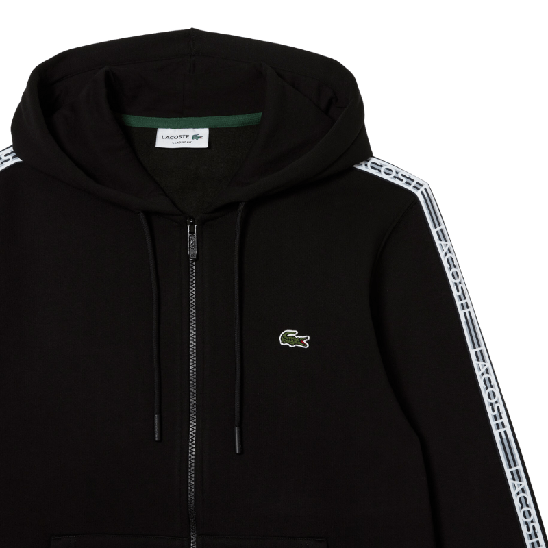 Lacoste Classic Fit Branded Stripes Zip-Up Hoodie - Men’s
