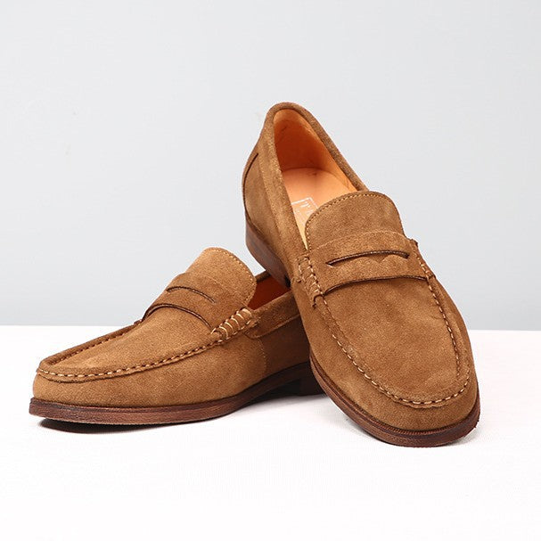 Mens Leather Loafers Genuine Leather Boat Shoes Slip-on Suede