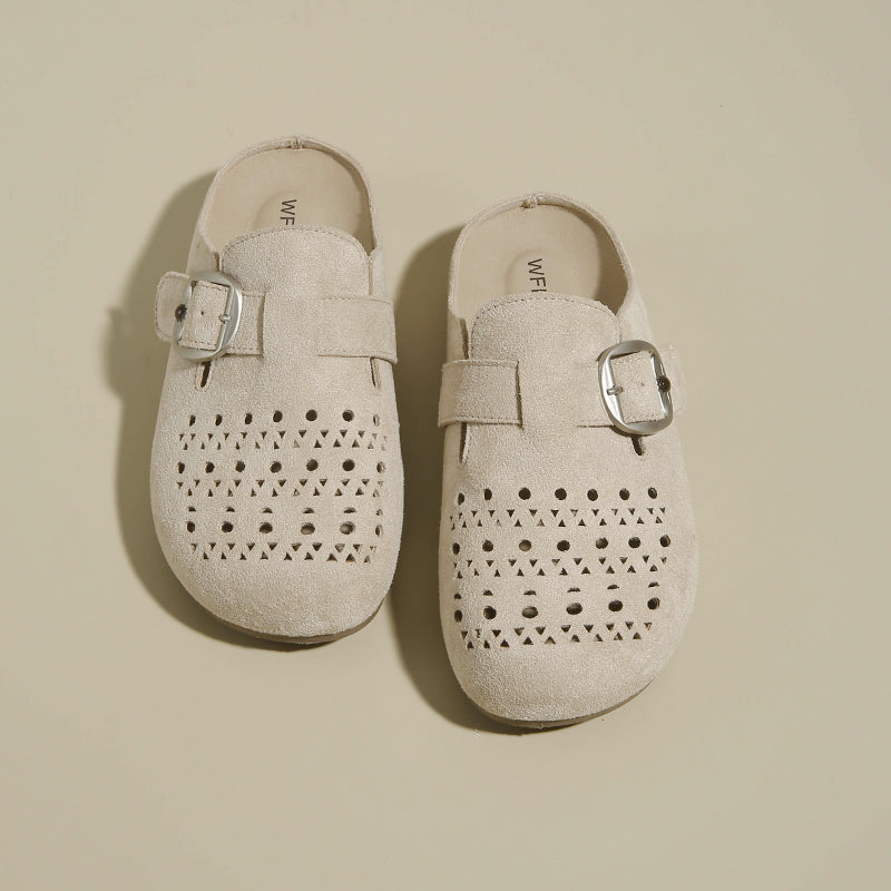 2026 Spring & Summer New Slip-on Breathable Women's Birkenstock Style Shoes, Hollow Platform Closed Toe Lazy Mules For Outdoor Wear