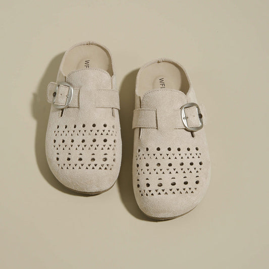 2026 Spring & Summer New Slip-on Breathable Women's Birkenstock Style Shoes, Hollow Platform Closed Toe Lazy Mules For Outdoor Wear