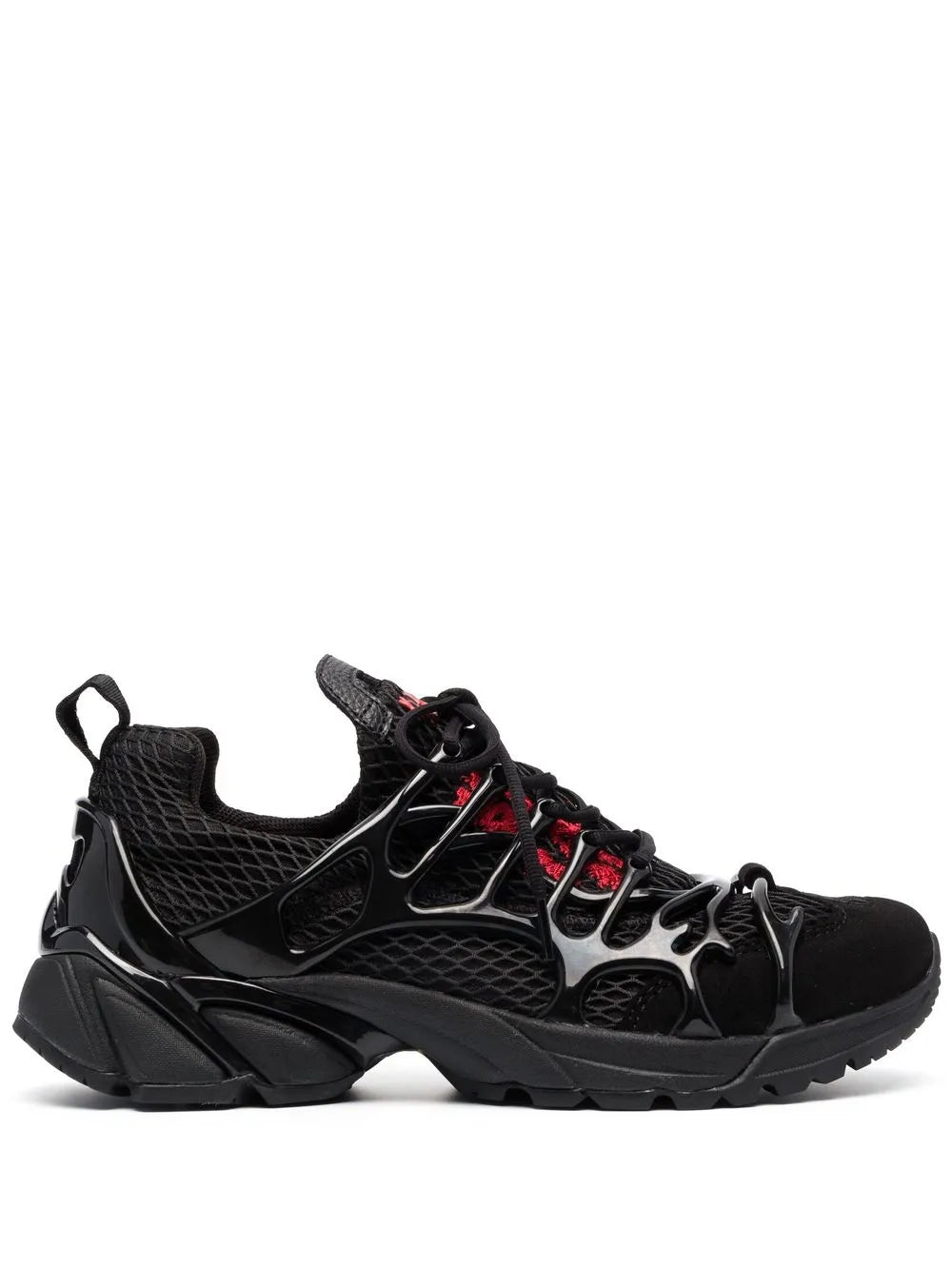 Mesh-Panelled Low-Top Sneakers