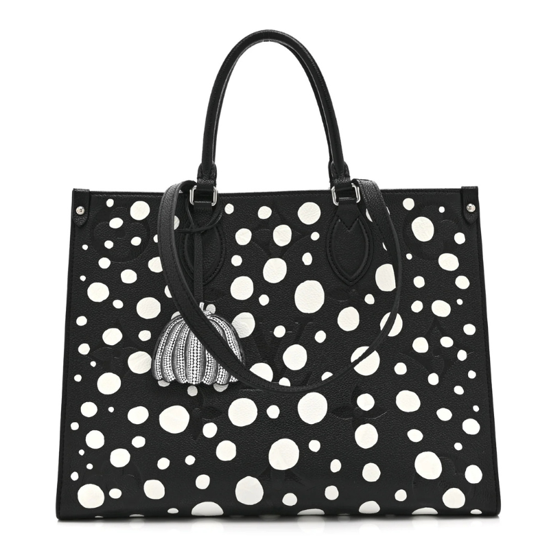 Louis Vuitton LV x YK Black Empreinte Giant Monogram On The Go MM Bag