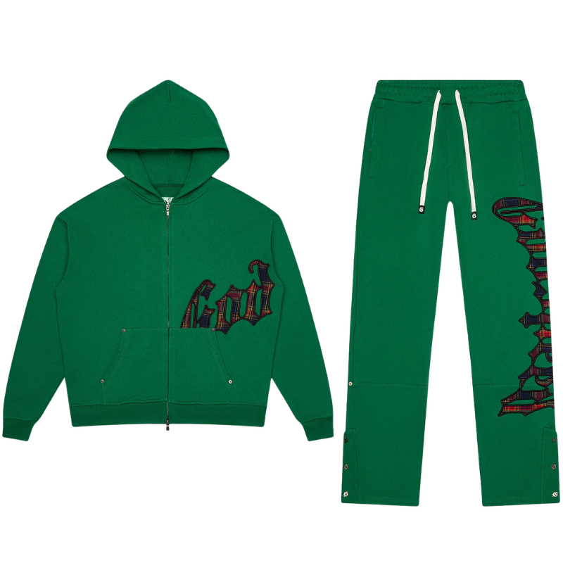 Godspeed OG Logo Plaid Green Sweats