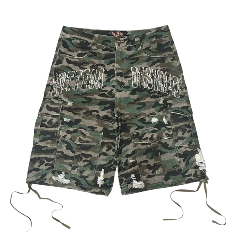 Bottega Desires Camo Cargo Shorts