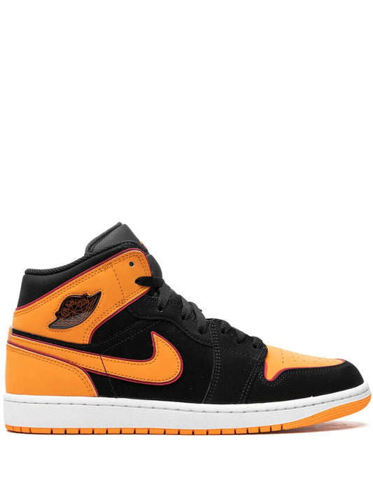 1 Mid Black Orange Sneakers