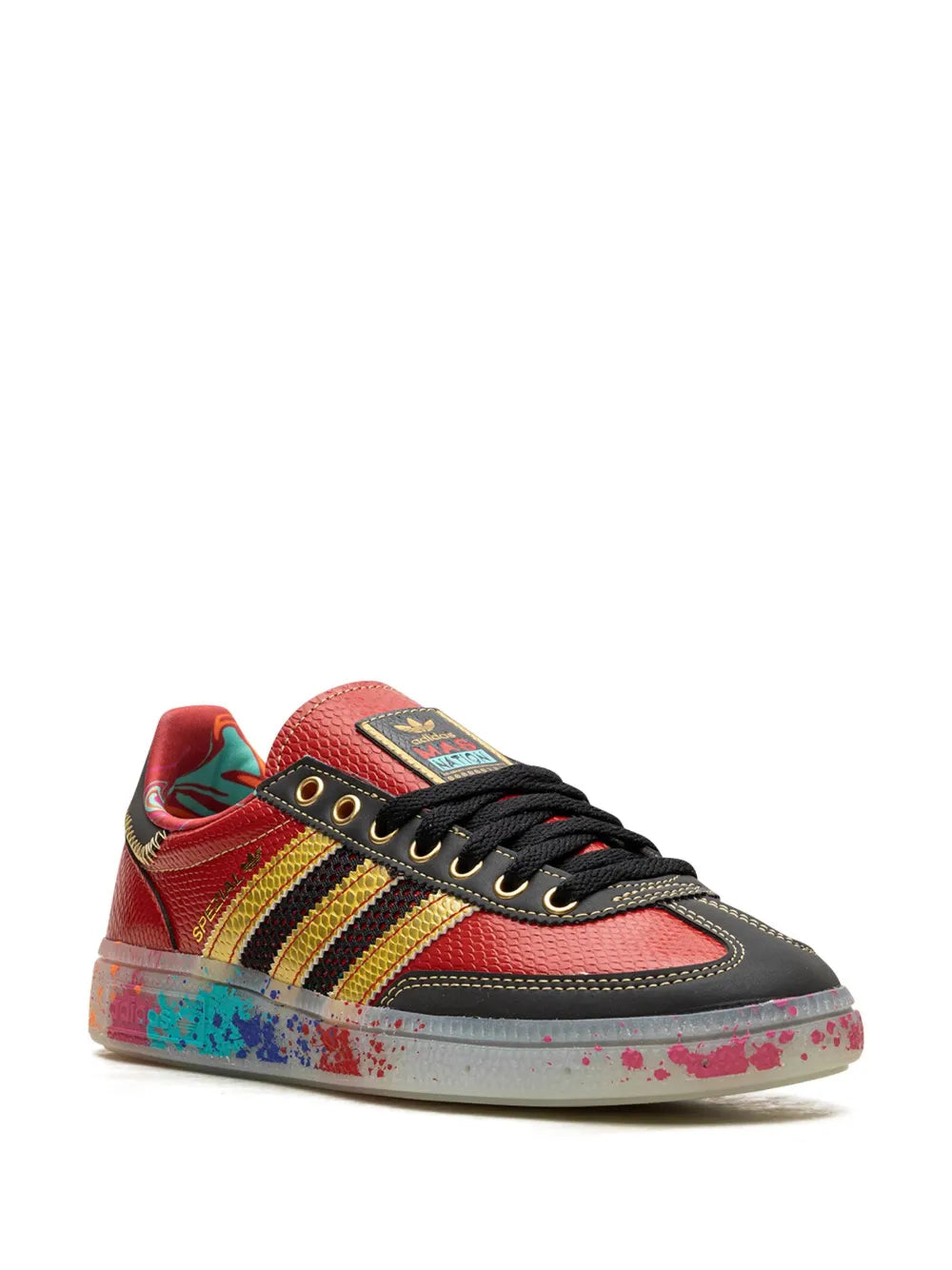 Handball Spezial S.E.E.D. - Scarlet Gold Paint Splatter Sneakers