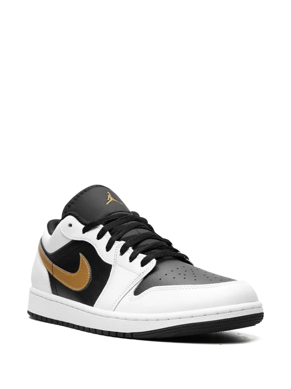 1 Low Gold Swoosh Sneakers