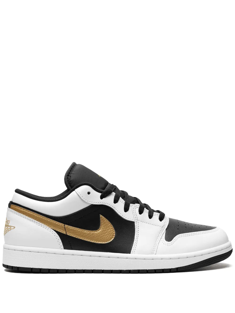 1 Low Gold Swoosh Sneakers