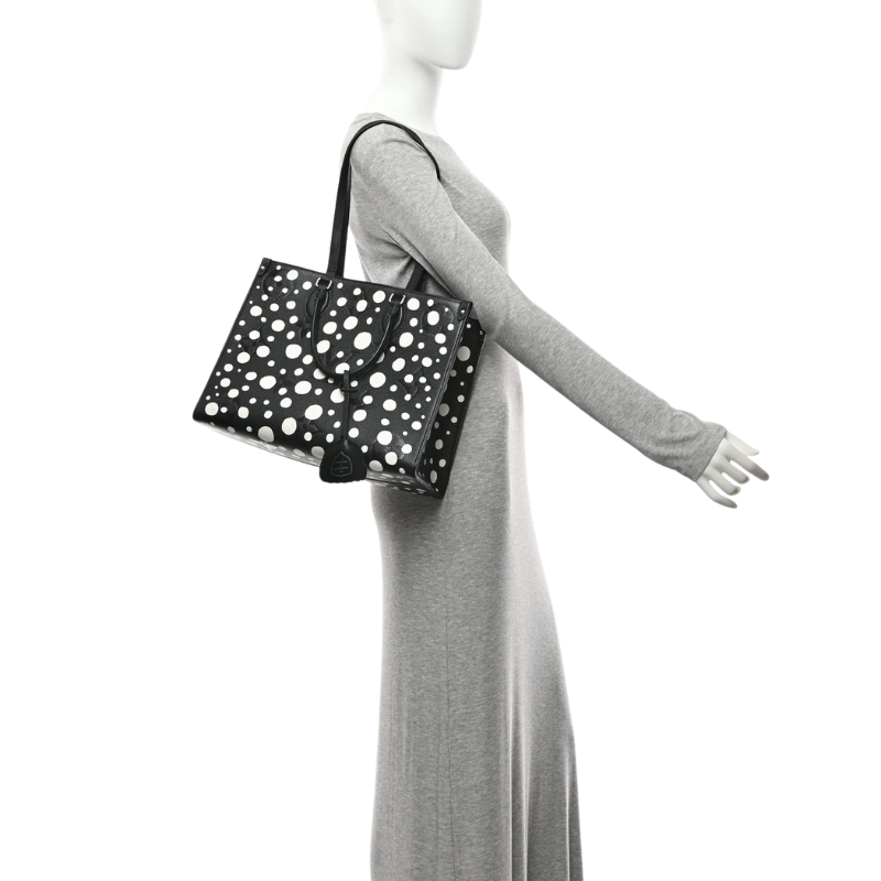 Louis Vuitton LV x YK Black Empreinte Giant Monogram On The Go MM Bag