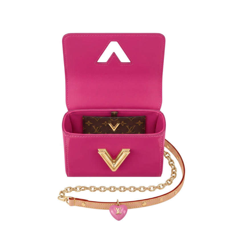 Louis Vuitton Pink Patent Chain Leather Bag