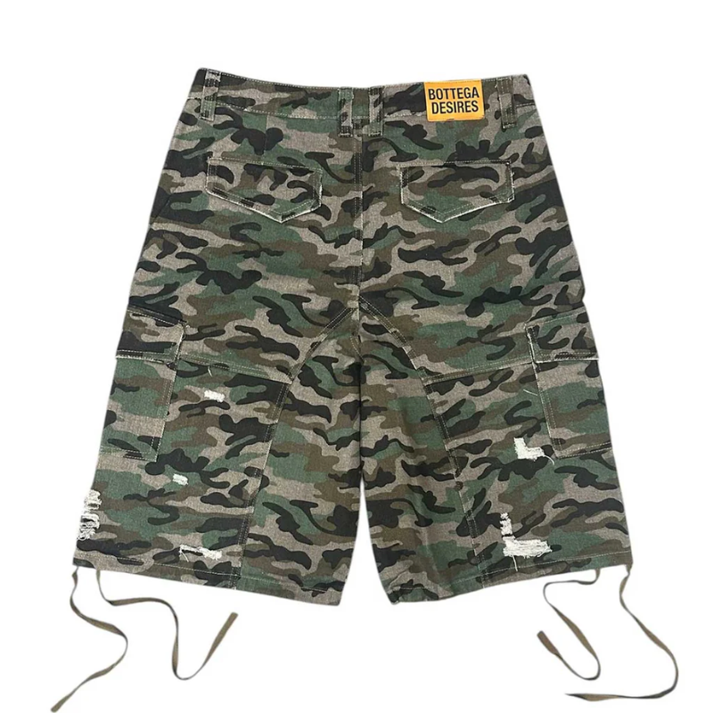 Bottega Desires Camo Cargo Shorts