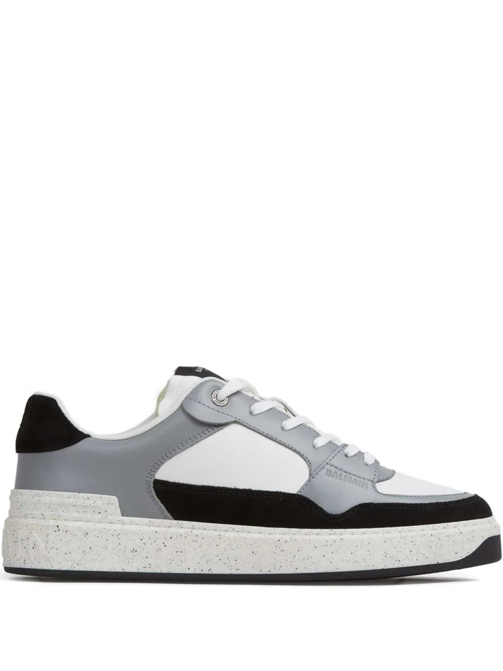 Balmain B-Court Flip Panelled Leather Sneakers