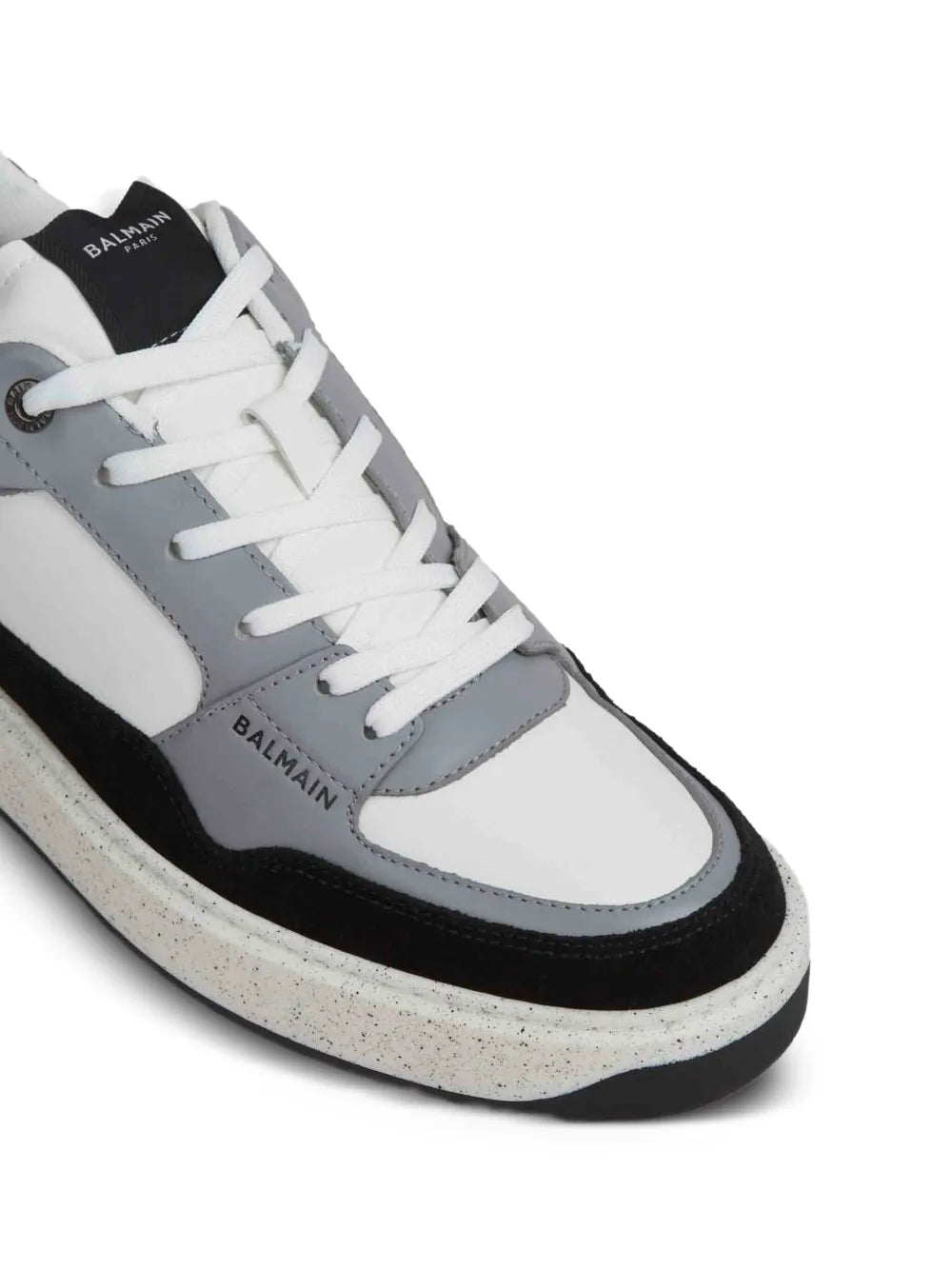 Balmain B-Court Flip Panelled Leather Sneakers