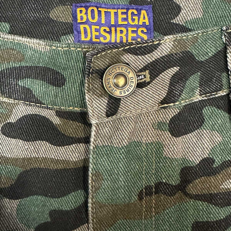 Bottega Desires Camo Cargo Shorts