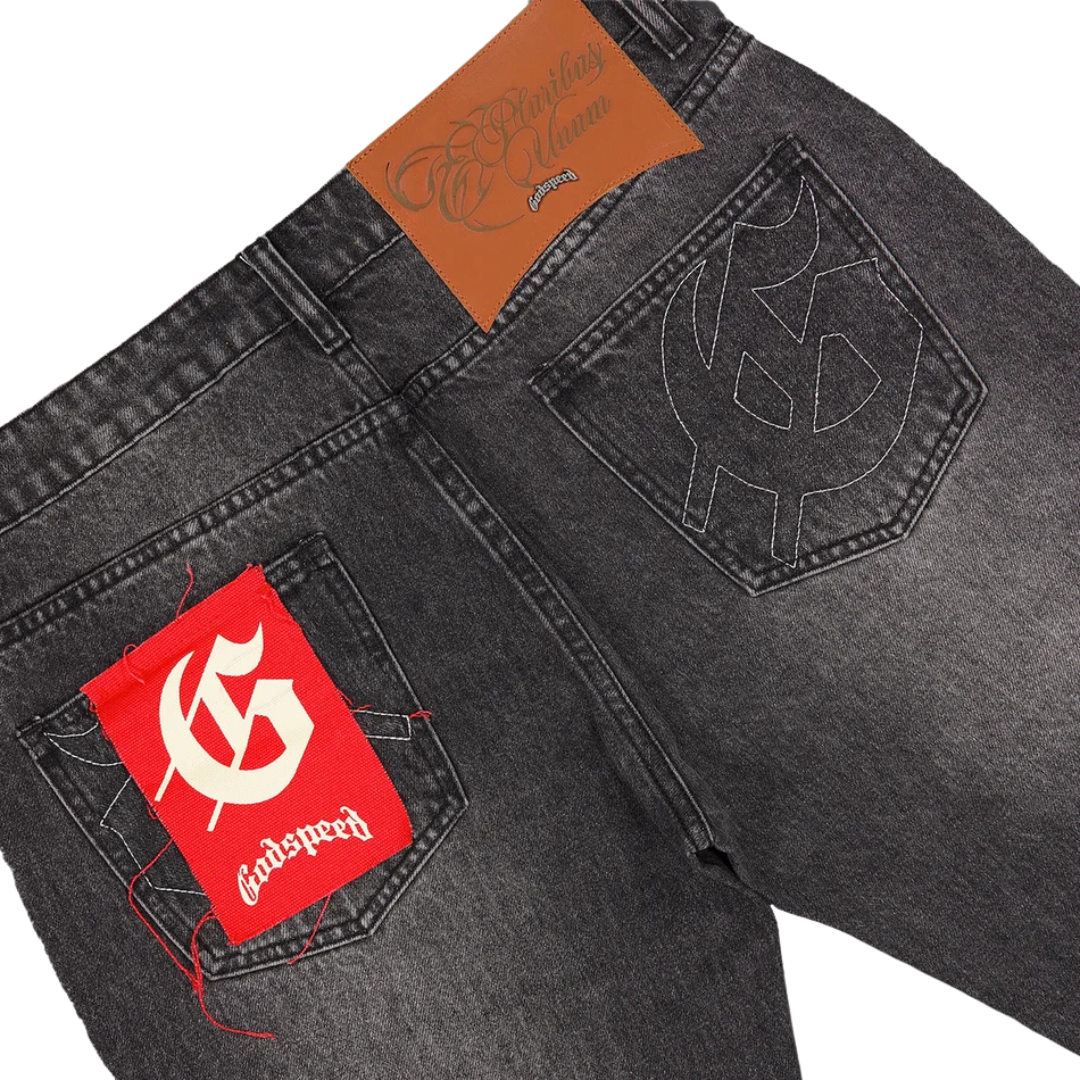 Godspeed Og Logo Flared Denim Stitched - Men's