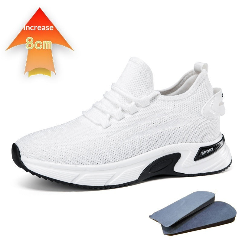 Invisible Height-increasing Running Shoes With A Thick Platform And Mesh Upper