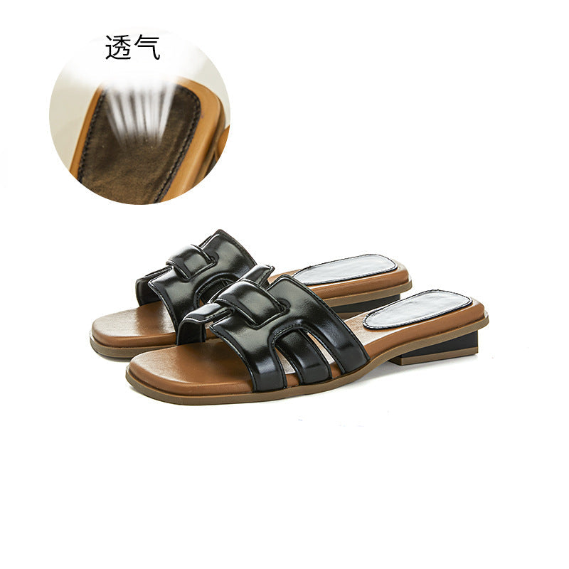 Chunky-heel Versatile Casual Womens Beach Shoes