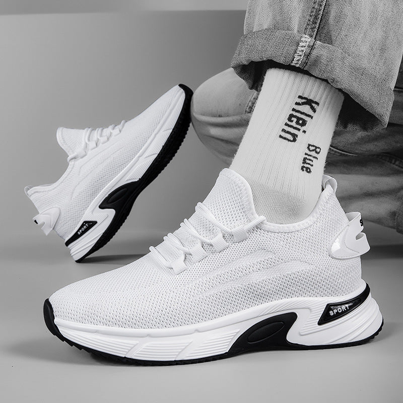 Invisible Height-increasing Running Shoes With A Thick Platform And Mesh Upper