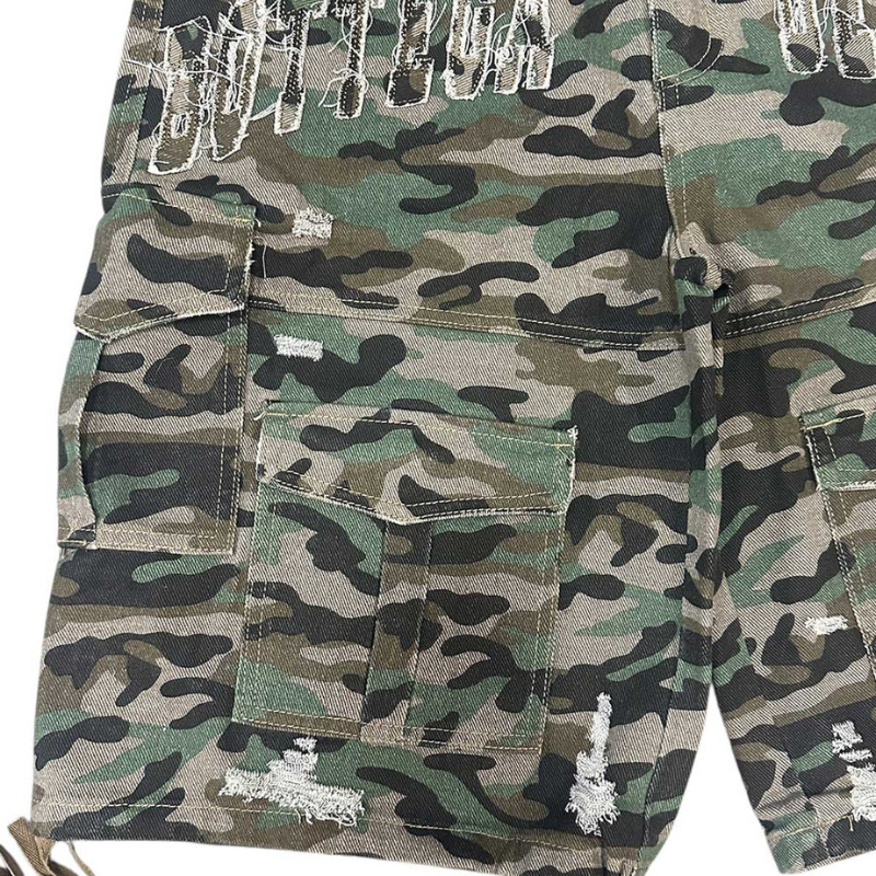 Bottega Desires Camo Cargo Shorts