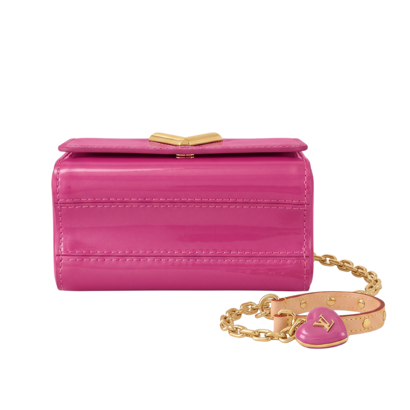 Louis Vuitton Pink Patent Chain Leather Bag