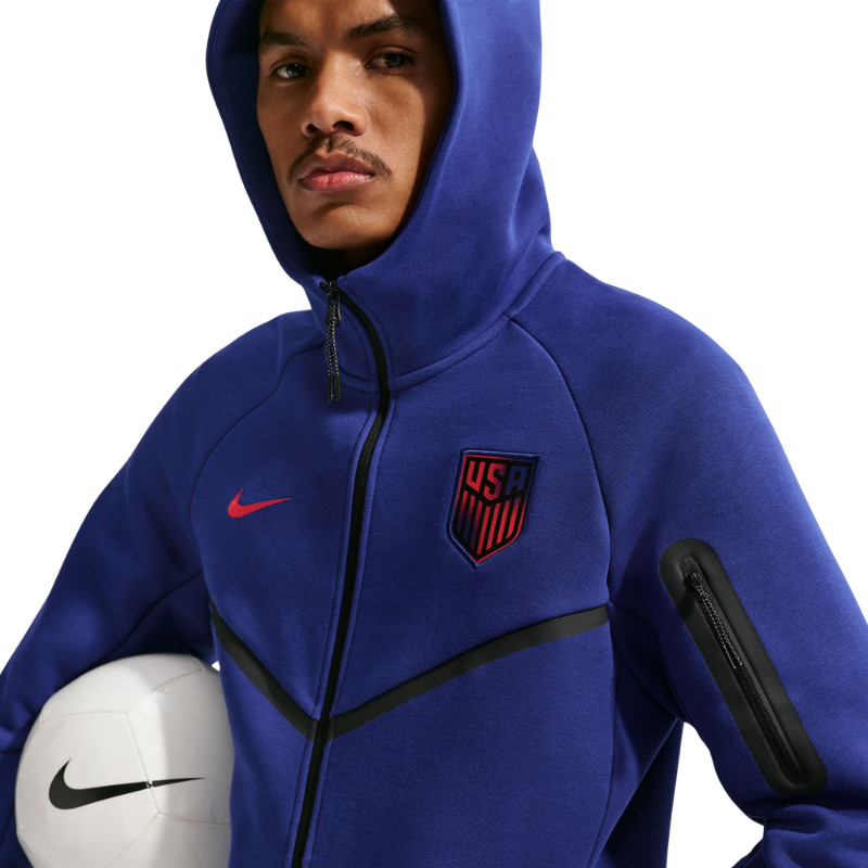 Nike Soccer Full-Zip Hoodie USMNT Tech Fleece Windrunner - Men's
