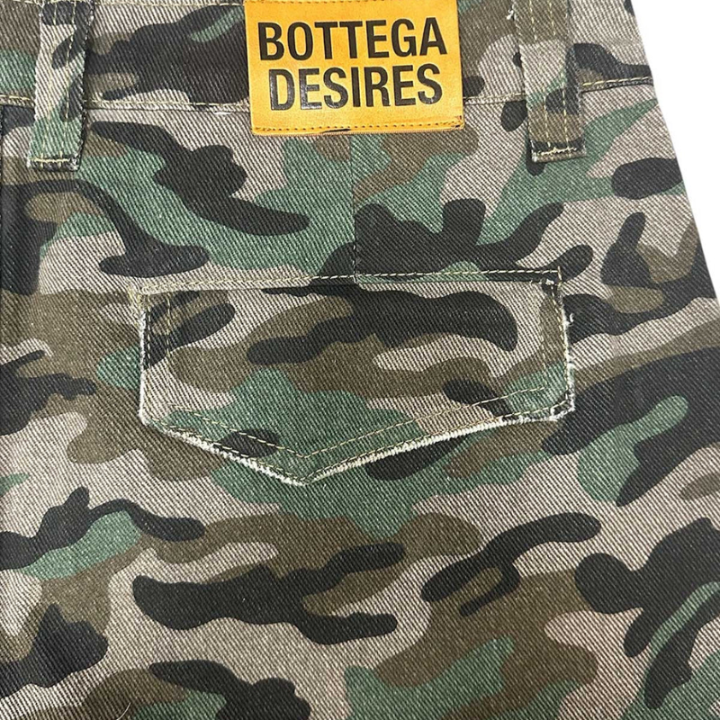 Bottega Desires Camo Cargo Shorts