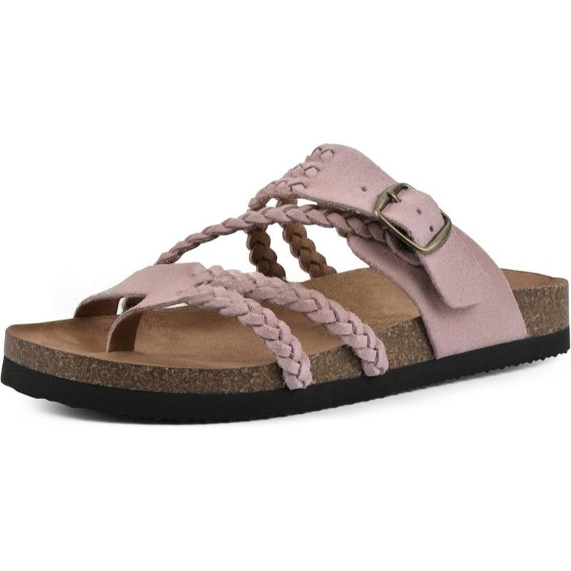 European And American-style Woven Strappy Flat Sandals
