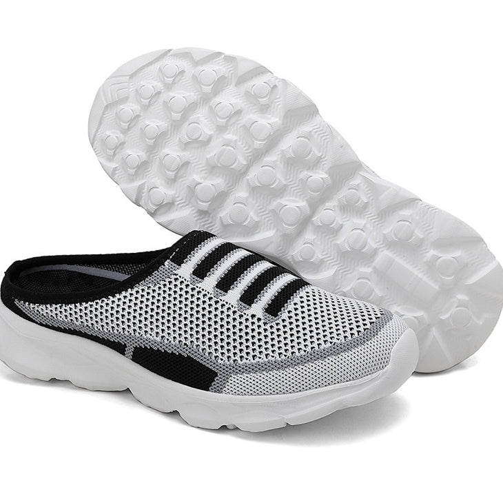 Womens Closed-toe Woven Casual Half-slipper Shoes