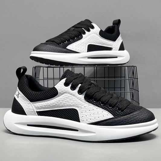 2026 New Summer Men's Mesh Breathable Skate Shoes, Thick Sole Trendy Casual Sports Mesh Sneakers For Young Men & Travel