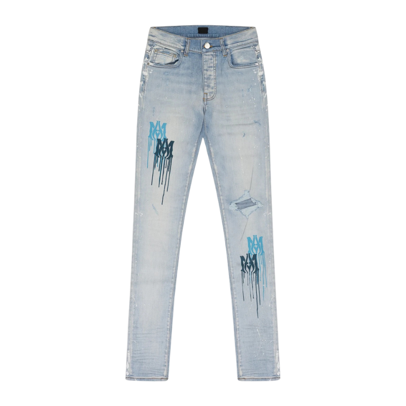 Amiri 'MA Drip' Blue Jeans