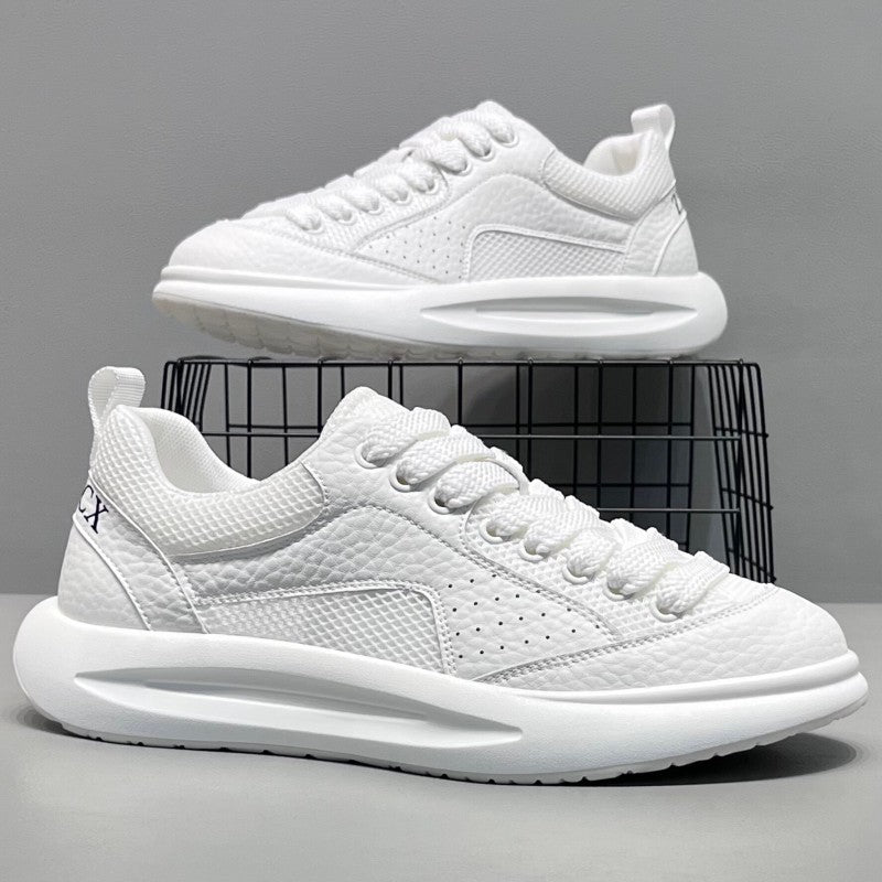 2026 New Summer Men's Mesh Breathable Skate Shoes, Thick Sole Trendy Casual Sports Mesh Sneakers For Young Men & Travel