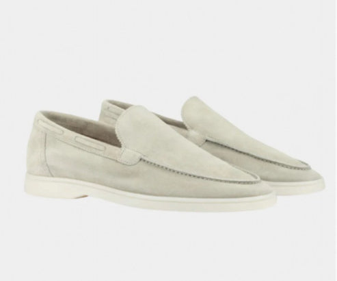 One-pedal Driving Flat Shoes With Frosted Suede