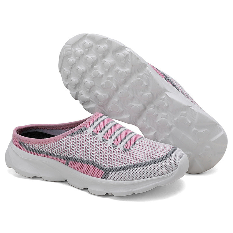 Womens Closed-toe Woven Casual Half-slipper Shoes