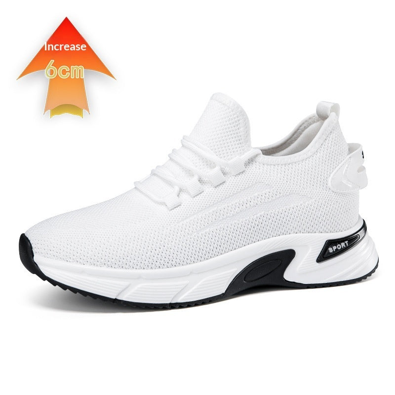 Invisible Height-increasing Running Shoes With A Thick Platform And Mesh Upper