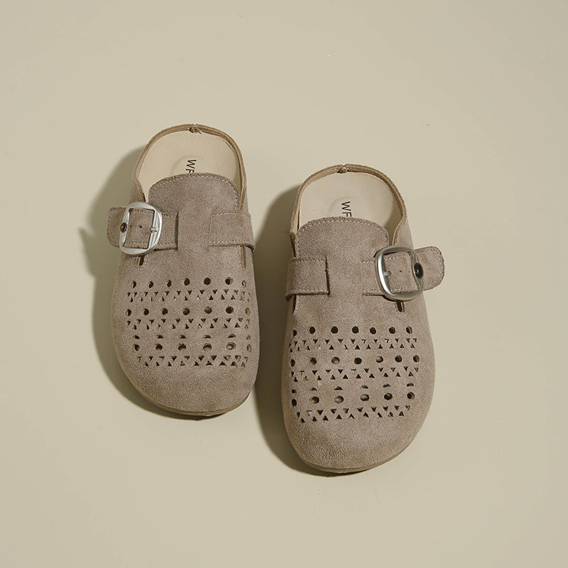 2026 Spring & Summer New Slip-on Breathable Women's Birkenstock Style Shoes, Hollow Platform Closed Toe Lazy Mules For Outdoor Wear