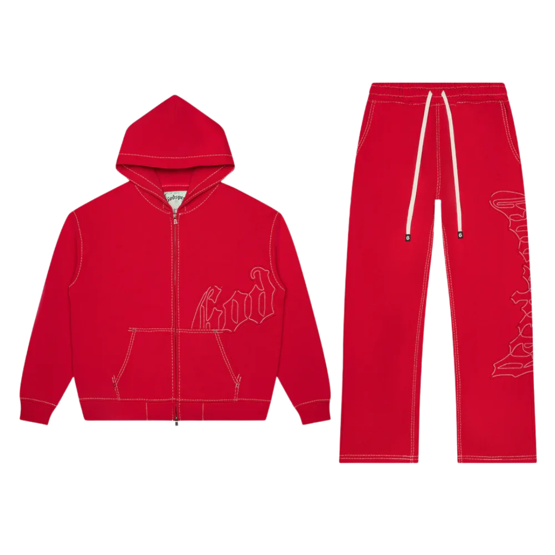 Godspeed 'Stitched' OG Logo Red Hoodie
