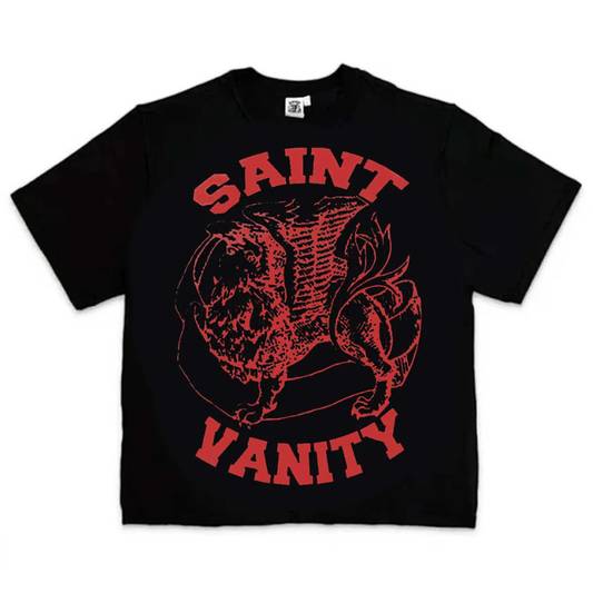 Saint Vanity 'Griffin' Black & Red Tee	 - Men's