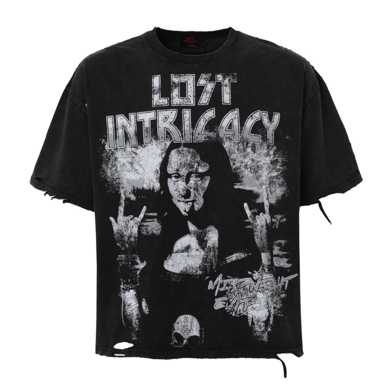 Lost Intricacy 'Mona Lisa' Black Tee	- Men's