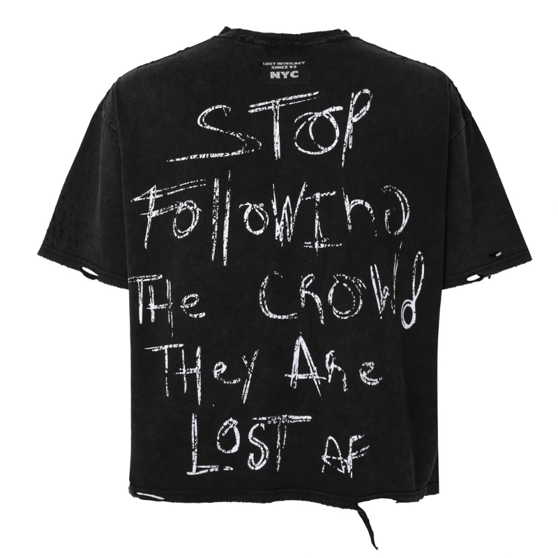 Lost Intricacy 'Mona Lisa' Black Tee	- Men's