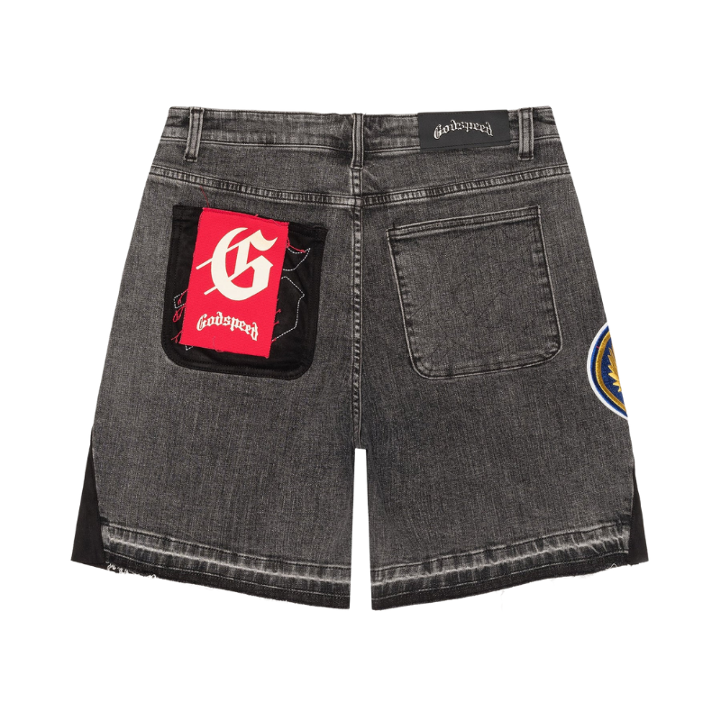 Godspeed 'Patchwork V2' Grey Jean Shorts - Men's