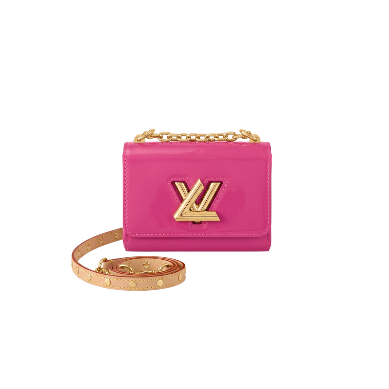Louis Vuitton Pink Patent Chain Leather Bag
