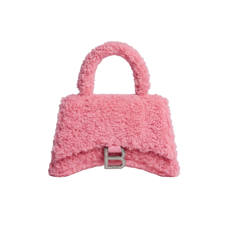 Balenciaga 'Hourglass' Pink Furry Bag