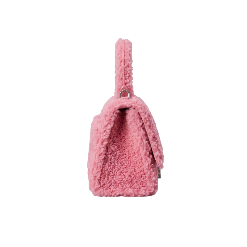 Balenciaga 'Hourglass' Pink Furry Bag
