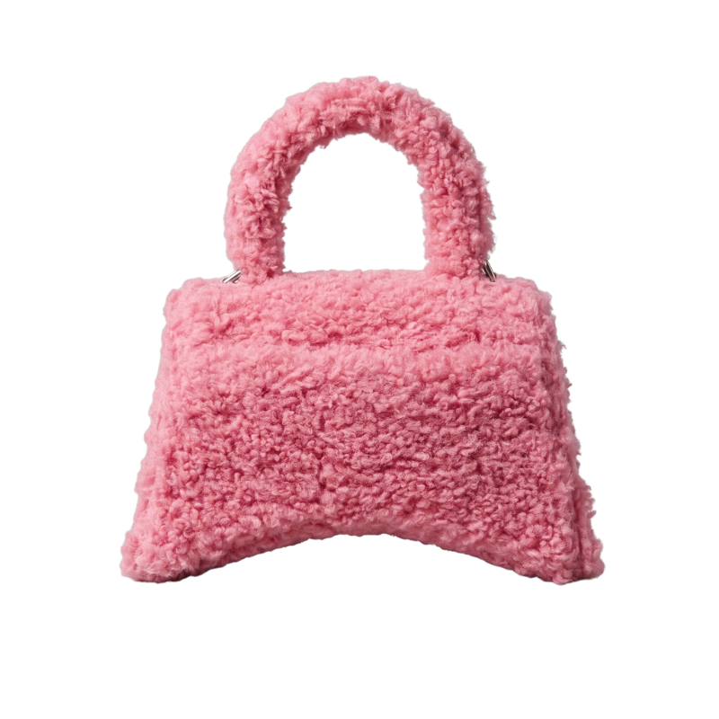 Balenciaga 'Hourglass' Pink Furry Bag