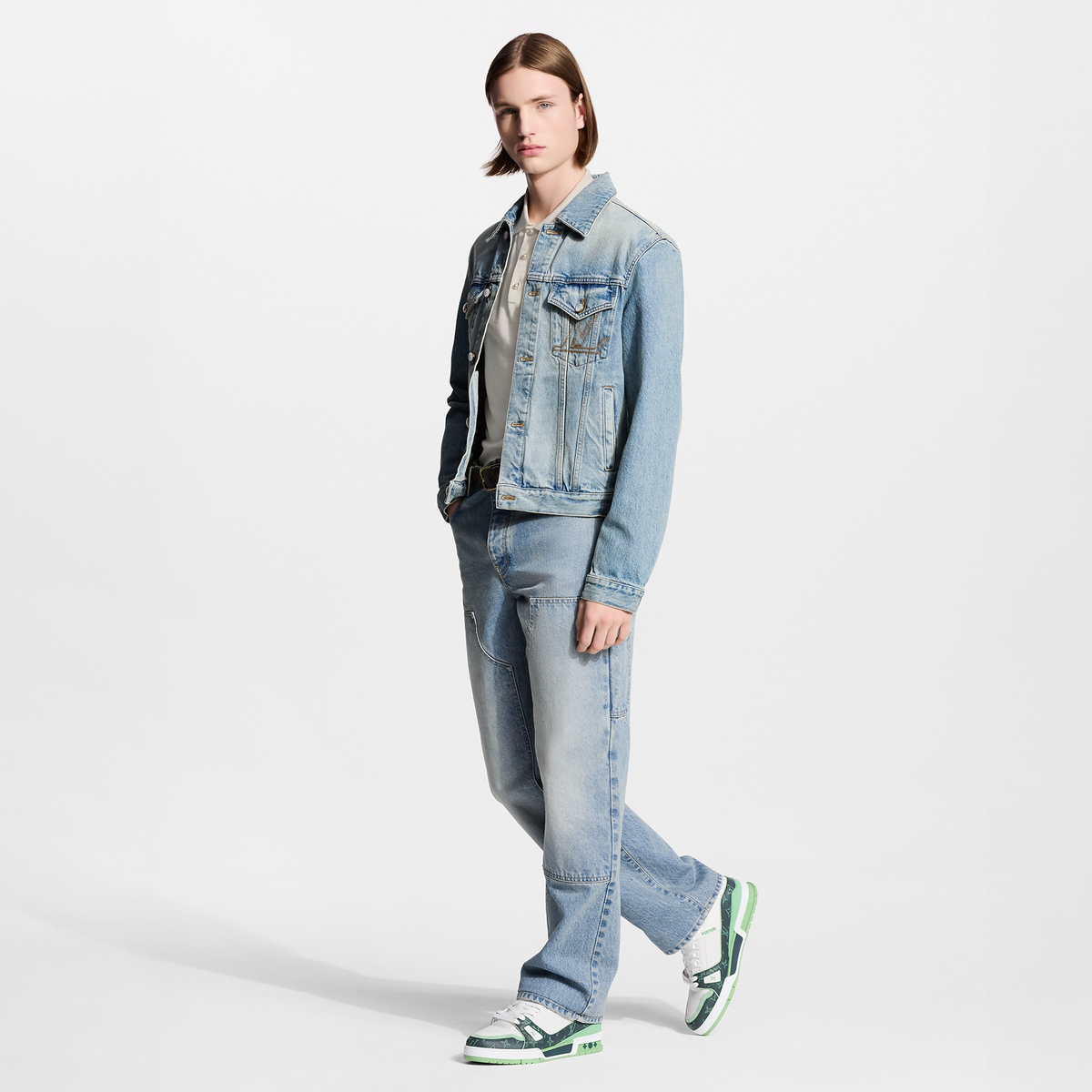 Louis Vuitton LV Trainer Green Monogram Leather Sneaker