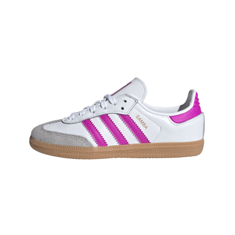 adidas Samba OG "Cloud White Purple Burst" - Youth Sneakers