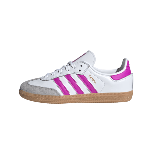 adidas Samba OG "Cloud White Purple Burst" - Youth Sneakers
