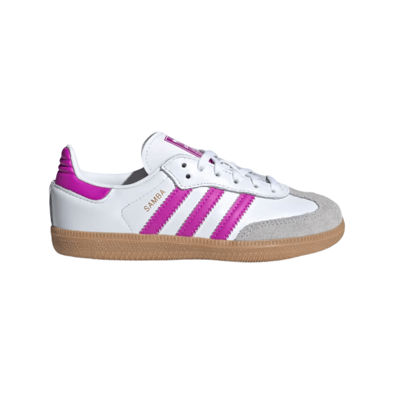 adidas Samba OG "Cloud White Purple Burst" - Youth Sneakers